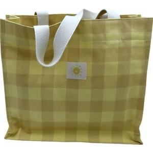 Merlin Bag Soft Sarı Ekoseli Kanvas Kumaş Kadın Kol Çantası