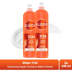 7/24 Kurtarıcı Saç Bakım Kremi Anında Onarıcı Yıpranmış Saçlar 240 ml x2