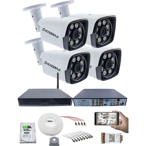 4 Kamera Kadraj Güvenlik Seti - 5mp Sony Seculens, 1080P Hd Ahd, Gece Görüşü, 8 Ultra Warm Led, Colorvu Teknolojisi, V1