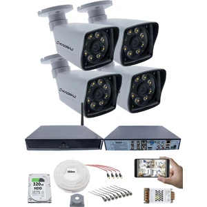 4 Kamera Seti - 5mp Sony Seculens, 1080P Full Hd Ahd Güvenlik Kamerası, Gece Görüşü, 8 Ultra Warm Led, Colorvu Teknolojisi, Plastik Kasa, V1