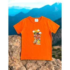 Patriko Tekstil Disney Aslan Kral Model Turuncu Pamuklu Penye Kumaş Kısa Kollu Çocuk Tişört