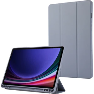 Apple iPad Air 6.Nesil M2 11 inç 2024 Kılıf Yatay Standlı Uyku Modlu Kalem Bölmeli Arkası Şeffaf Pc inci Kılıf (Model A2902,A2903,A2904)