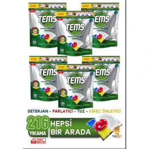 Bulaşık Makinesi Kapsül Deterjanı 36'lı x 6 Paket (216 Yıkama)