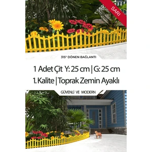 Dekoratif Plastik Bahçe Çiti ve Peyzaj Çiti 1 Adet Çit (Y: 25 cm / G: 25 Cm) Toprak Ayaklı