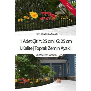 Dekoratif Plastik Bahçe Çiti ve Peyzaj Çiti 1 Adet Çit (Y: 25 cm / G: 25 Cm) Toprak Ayaklı