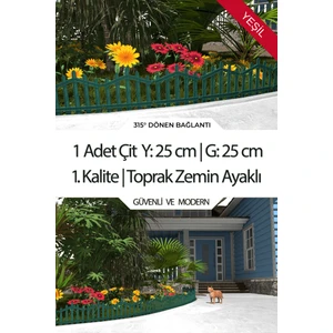 Dekoratif Plastik Bahçe Çiti ve Peyzaj Çiti 1 Adet Çit (Y: 25 cm / G: 25 Cm) Toprak Ayaklı