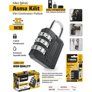 Bavul Valiz Çanta Dolap Kasa Mini Şifreli Asma Kilit 32MM - 3 Komibnasyonlu