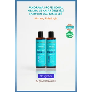 Panorama Professional Kırılma Ve Hasar Önleyici Bakım Seti 2 Kat Güçlü Saçlar 12 Etki 1 Arada/400 ml X2 Şampuan 2'Li Set vegan