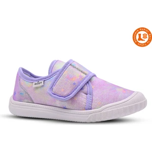 Kids A More Violet Kız Çocuk Ev ve Kreş Ayakkabısı Parlak Kumaş Lila