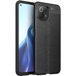 Xiaomi Mi 11 Lite Kılıf Niss Deri Görünümlü Silikon + Ekran Koruyucu