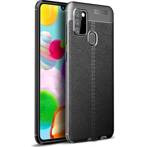 Samsung Galaxy A21S Kılıf Niss Deri Görünümlü Silikon + Ekran Koruyucu
