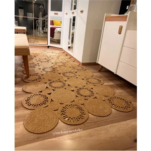 Hasır Jüt Halı El Örgüsü Halı Kilim Yıkanabilir Çift Taraflı