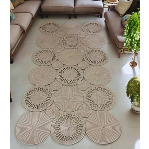 Hasır Jüt Halı El Örgüsü Halı Kilim Yıkanabilir Çift Taraflı