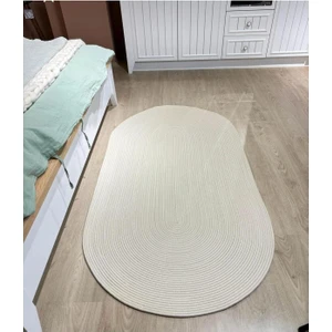 Hasır Jüt Halı El Örgüsü Halı Kilim Yıkanabilir Çift Taraflı Oval