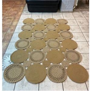 Hasır Jüt Halı El Örgüsü Halı Kilim Yıkanabilir Çift Taraflı