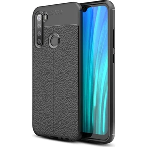Xiaomi Redmi Note 8 Kılıf Niss Deri Görünümlü Silikon + Ekran Koruyucu