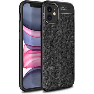 iPhone 12 Mini Kılıf Niss Deri Görünümlü Silikon + Ekran Koruyucu