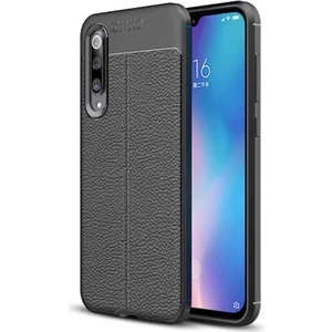 Xiaomi Mi 9 Kılıf Niss Deri Görünümlü Silikon + Ekran Koruyucu