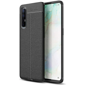 Oppo Reno 3 Pro Kılıf Niss Deri Görünümlü Silikon + Ekran Koruyucu