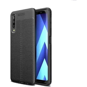 Samsung Galaxy A7 2018 Kılıf Niss Deri Görünümlü Silikon
