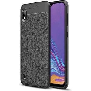 Samsung Galaxy A10 Kılıf Niss Deri Görünümlü Silikon