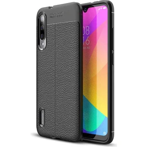 Xiaomi Mi 9 Lite Kılıf Niss Deri Görünümlü Silikon + Ekran Koruyucu