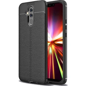 Huawei Mate 20 Lite Kılıf Niss Deri Görünümlü Silikon + Ekran Koruyucu