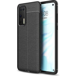 Huawei P40 Kılıf Niss Deri Görünümlü Silikon + Ekran Koruyucu