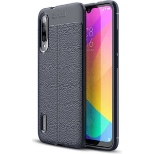 Xiaomi Mi 9 Lite Kılıf Niss Deri Görünümlü Silikon + Ekran Koruyucu