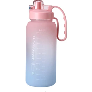 2 Litre Motivasyonlu Yüksek Kapasite Tritan Su Şişesi Suluk Spor Matara Bpa Içermez