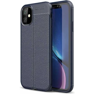 iPhone 11 Kılıf Niss Deri Görünümlü Silikon + Ekran Koruyucu