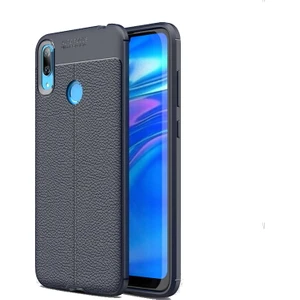 Huawei Y7 Prime 2019 Kılıf Niss Deri Görünümlü Silikon + Ekran Koruyucu