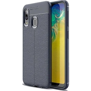 Samsung Galaxy A20 Kılıf Niss Deri Görünümlü Silikon