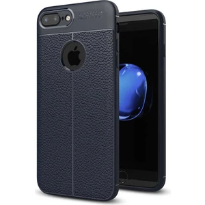 iPhone 8 Plus Kılıf Niss Deri Görünümlü Silikon + Ekran Koruyucu