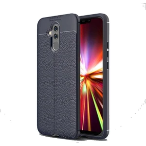 Huawei Mate 20 Lite Kılıf Niss Deri Görünümlü Silikon + Ekran Koruyucu