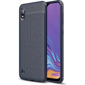 Samsung Galaxy A10 Kılıf Niss Deri Görünümlü Silikon + Ekran Koruyucu
