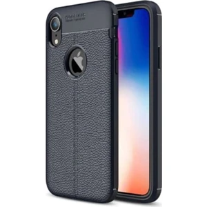 iPhone Xr Kılıf Niss Deri Görünümlü Silikon + Ekran Koruyucu