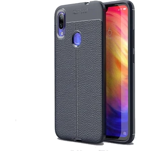 Xiaomi Redmi Note 7 Kılıf Niss Deri Görünümlü Silikon + Ekran Koruyucu