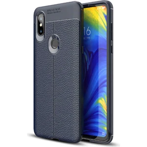 Xiaomi Mi Mix 3 Kılıf Niss Deri Görünümlü Silikon + Ekran Koruyucu