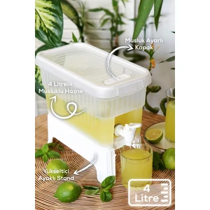 4 Litre Su ve Limonata Sebili Beyaz