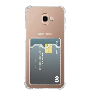 Samsung Galaxy J4 Plus Kılıf Kamera Korumalı Kartlıklı Setra Şeffaf Silikon