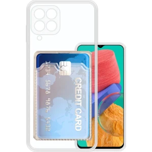 Samsung Galaxy M33 Kılıf Kamera Korumalı Kartlıklı Setra Şeffaf Silikon