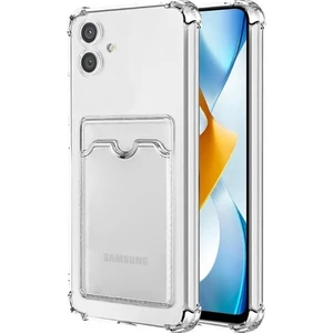 Samsung Galaxy A05 Kılıf Kamera Korumalı Kartlıklı Setra Şeffaf Silikon