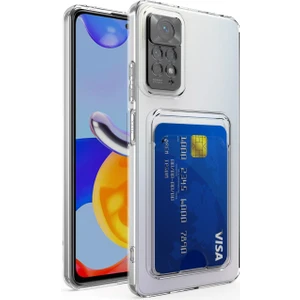 Xiaomi Redmi Note 11S Kılıf Kamera Korumalı Kartlıklı Setra Şeffaf Silikon