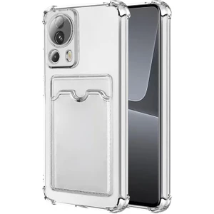 Xiaomi 13 Lite Kılıf Kamera Korumalı Kartlıklı Setra Şeffaf Silikon