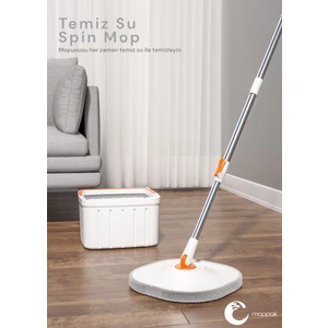 Mop Temizlik Seti Temiz & Kirli Su Ayrımı Mikrofiber Kare Başlık