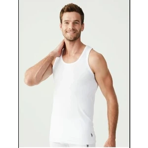 U.S. Polo Assn. Pamuk 2'li Paket Likralı Askılı Erkek Atlet- 80188 -Usp Beyaz