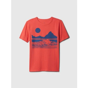 Erkek Çocuk Kırmızı Grafikli T-Shirt
