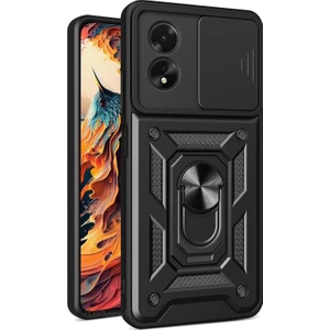 M.tk moveteck Oppo A38 Uyumlu Kılıf Kamera Korumalı Sürgülü Yüzüklü Armor Military Tank Kızaklı Zırh Kapak