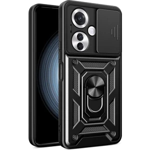 M.tk moveteck Oppo Reno 11F Kılıf Kamera Korumalı Kızaklı Sürgülü Yüzüklü Armor Military Tank Kızaklı Zırh Kapak
